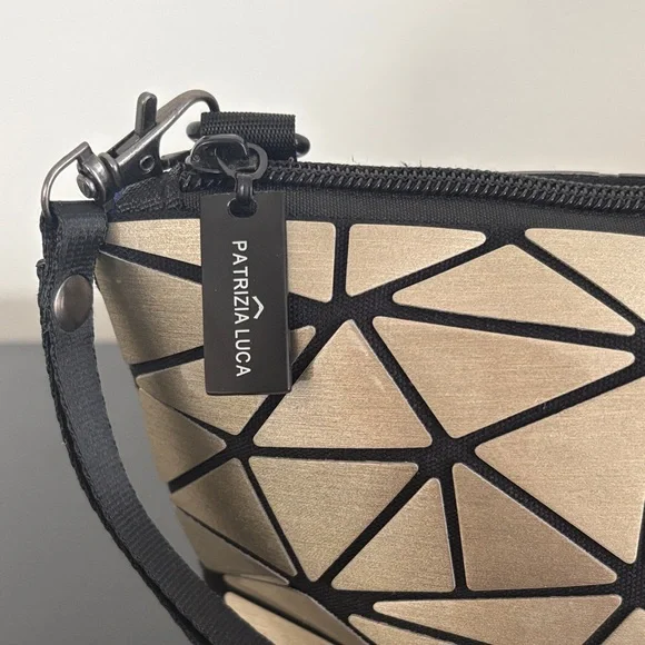 Patrizia Luca Gold and Black Geometric Clutch - Picture 4 of 7